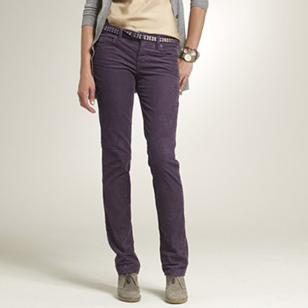J. Crew Vintage Matchstick Skinny Cords in Dark Plum size 28S